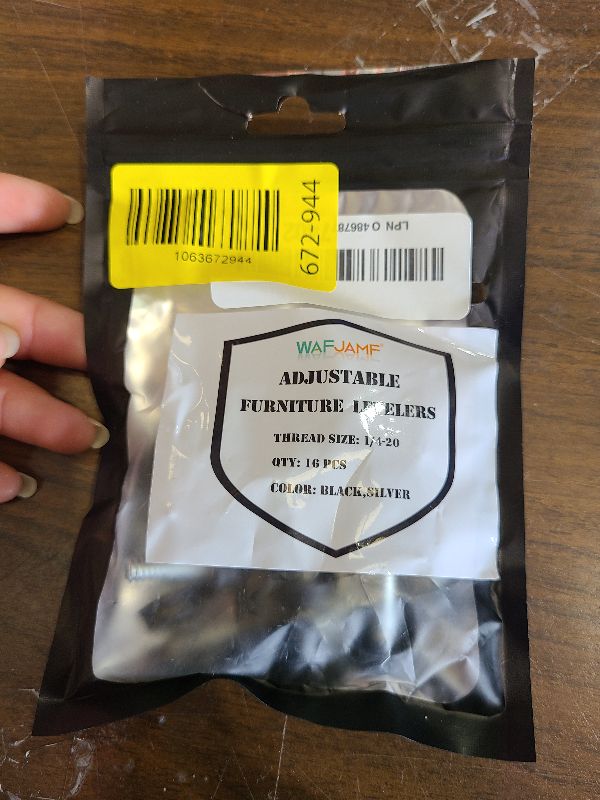 Photo 1 of 1/4-20‘‘UNC Thread Adjustable Furniture Levelers Table Feet Screw in Threaded, Screw on Chair Foot Glides Leveling for Tables, Chairs, Furniture Legs-16 Pcs (1/4-20UNC-16PCS)