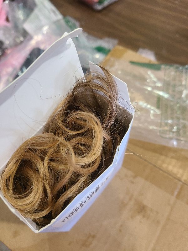 Photo 1 of 12 Inch Curly Ponytail Extension, Clip on Ponytails for Women, Natural Pony Tails Hair Extensions, Synthetic Hair Extensions Ponytail, Clip in Ponytail (Color: Ash Blonde with Blonde Ends)
