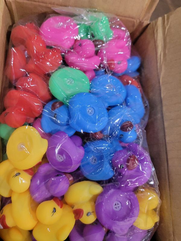 Photo 1 of 144-Pack Mini Rubber Ducks Set, Mini Colorful Rubber Duckies Bath Toy for Child,Float & Squeak Tiny Ducks Pool Toy Set for Kids Party Favors,Birthday Party Supplies,Prize Rewards
