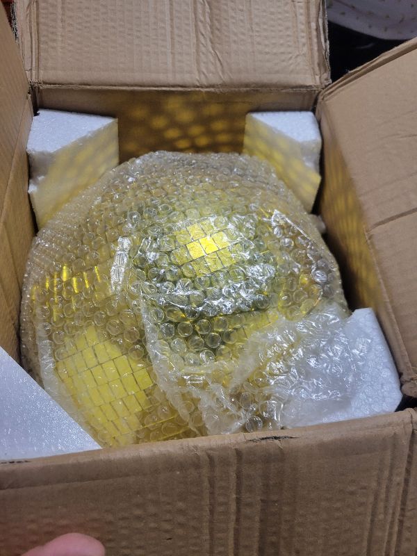 Photo 1 of 12-Inch Large Disco Ball with 20pcs Replacement Mirror, Gold Mirror Ball Disco Ball Decor for DJ, Club, Parties, Weddings, Party Events, Gold Large Disco Balls