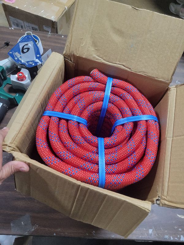 Photo 1 of 100Ft 4/3 Inch Climbing Rope, Heavy Duty Arborist Rope, Nylon Rigging Rope for Tree Work,Bull (Red)