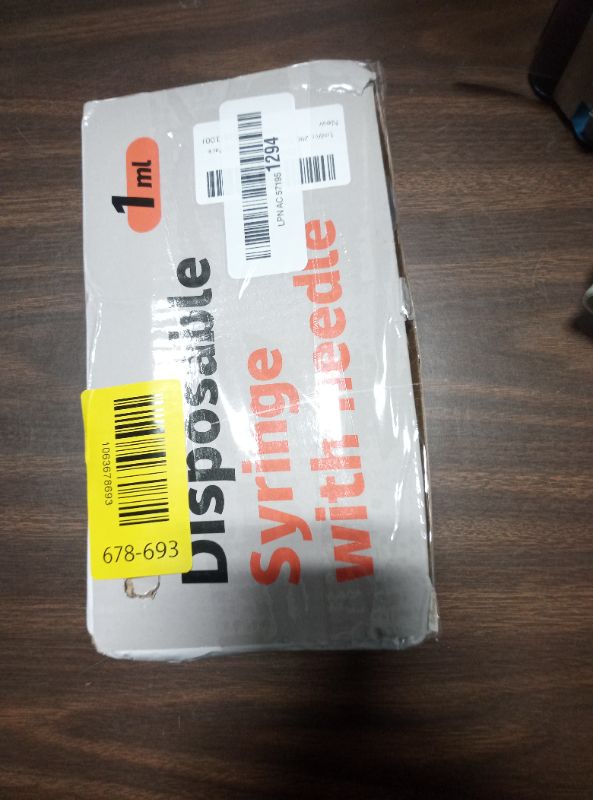 Photo 1 of 1ml/cc 29G 5/16 Inch Syringes, U-100 Scientific Lab Syringe, Individual Wrapped, 100 Pack