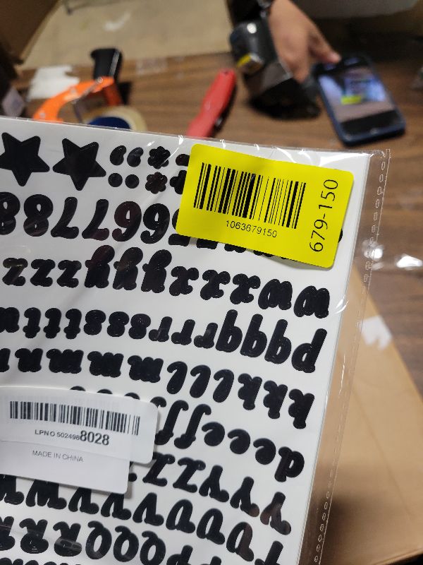 Photo 1 of 10 Sheets Small Letter Stickers - 0.5 Inch Handwritten Black Vinyl Self Adhesive Alphabet Number Stickers Stick on Letters for Arts Crafts Outdoor Sign Wall Mailbox Windows Doors Car Poster Board