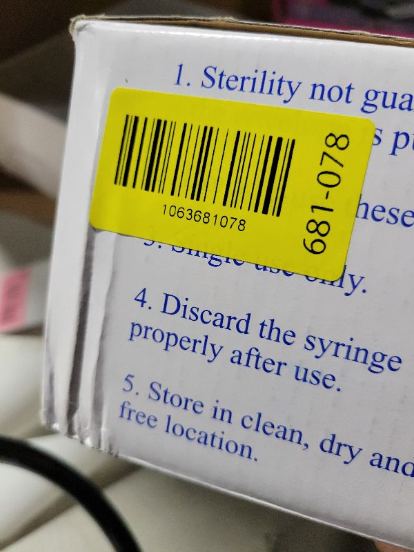 Photo 1 of 0.5ml Syringe with Cap, 29G 1/2-inch(12.7mm), Individually Packaged, 100-Pack Lab Syrings