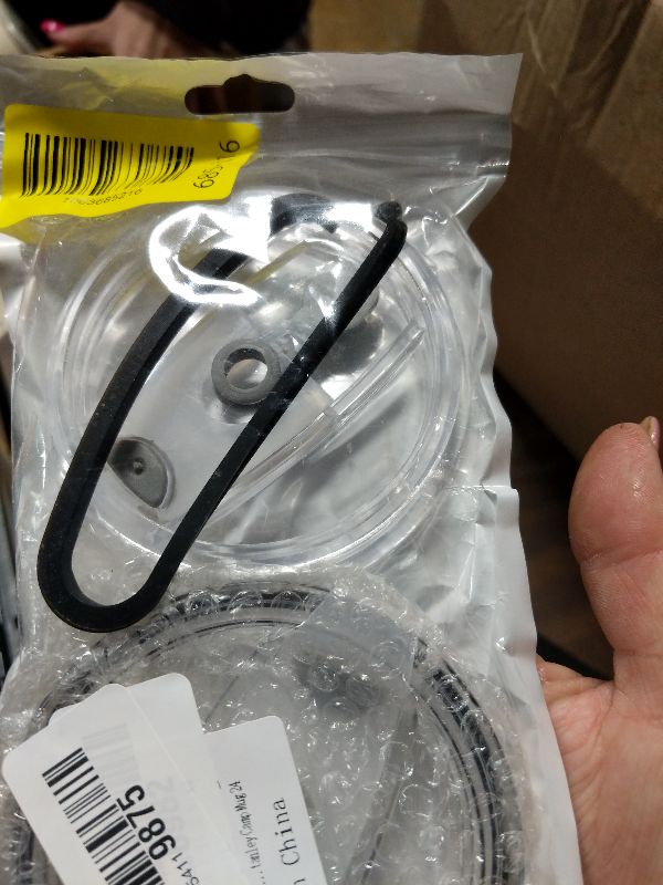 Photo 1 of 2 Pcs Replacement Lid Compatible with Stanley Camp Mug 24 oz, Spill Proof Mug Cup Lids with Sealing Silicone Ring, BPA-Free, Dishwasher Safe for Drinking Cup Cover, Clear