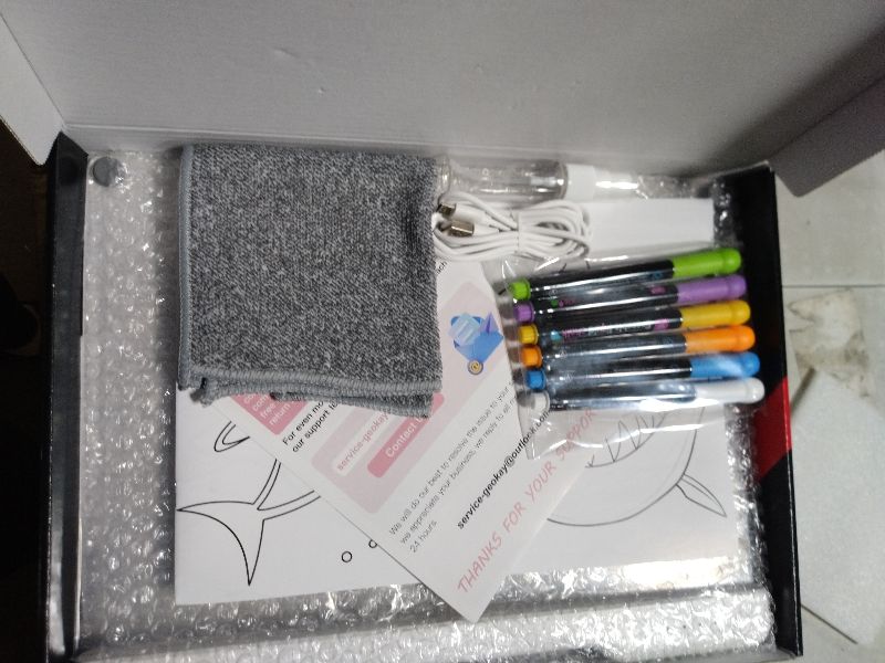 Photo 1 of 16-Inch Rechargeable Doodle Glow LED Note Board, 7-Color Light Modes, Neon Art Dry Erase Light Up Drawing Pad with Built-in Stand, Sketching Gift Toy for Kids/Girls/Teens, 5 Markers & Tracing Book