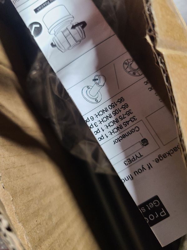 Photo 1 of 2 Pack Industrial Curtain Rods for Windows 48 to 84 Inches, Blackout Wrap Around Curtain Rod, for Indoor and Outdoor, 5/8 Inch Diameter, 35 to 75 Inches, Black