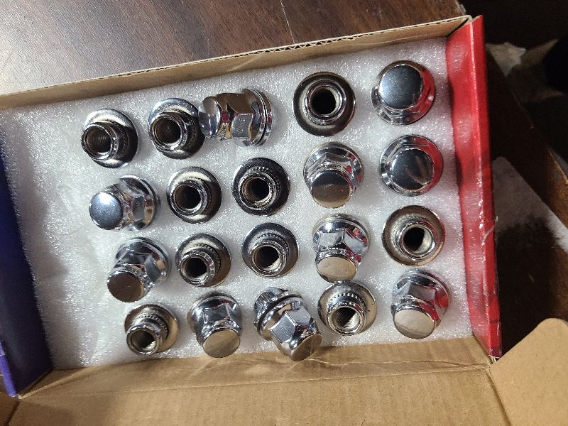 Photo 1 of 12x1.5 Lug Nuts 20 Pcs Chrome Closed End Mag Style Lug Nuts with Washer 13/16" (21mm) Hex Compatible with Toyota Camry/Corolla/Tacoma Lexus