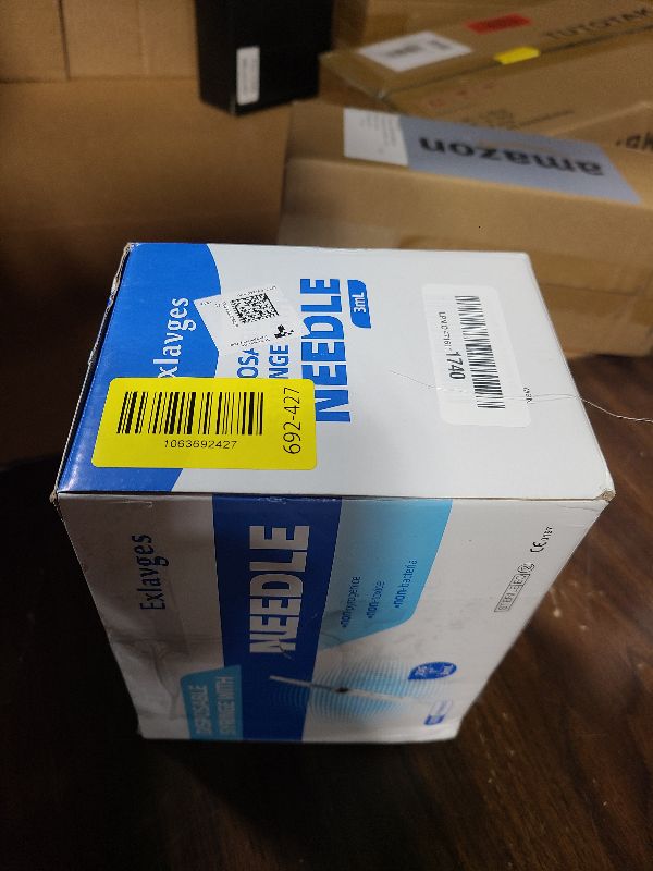 Photo 1 of 100 Pack Disposable 3ml/cc Lab Syringes with 23Ga 1 Inch Needle Luer Lock, Individually Sealed Packed