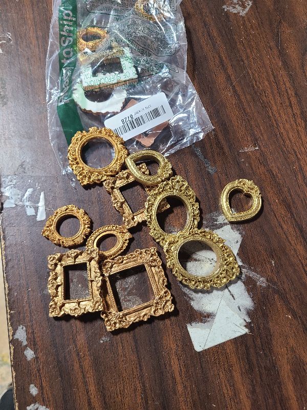 Photo 1 of 16Pcs Small Gold Picture Frames, Mini Gold Frames, Mini Picture Frames Suitable for Wall Display and Tabletop Decor