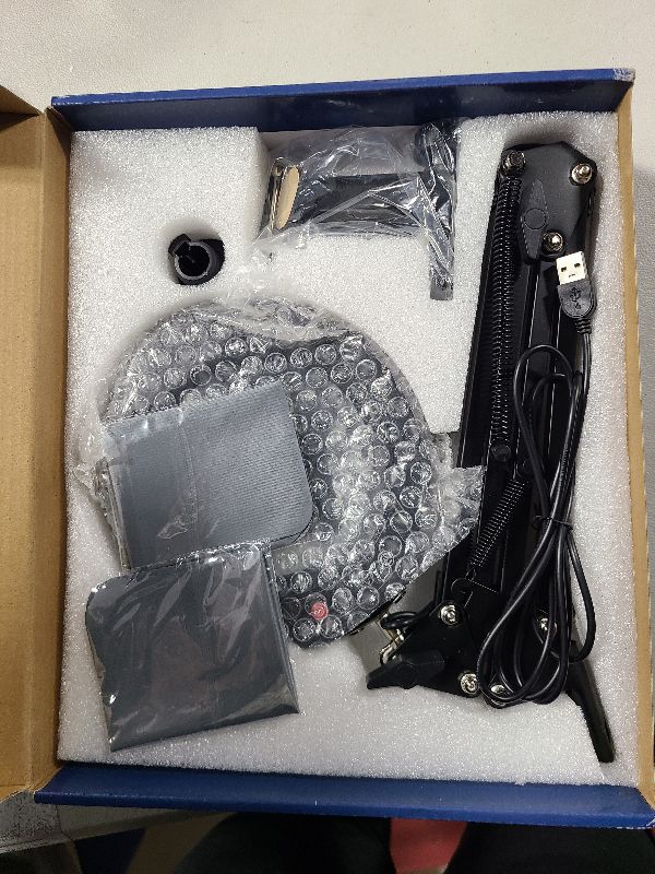 Photo 1 of 12X Magnifying Glass with Light and Stand, 5 Color Modes 10 Stepless Dimmable, Real Glass 84 LED Lighted Magnifying Glass with Swing Arm, Magnifying Lamp for Crafts Reading Painting Sewing Close Work