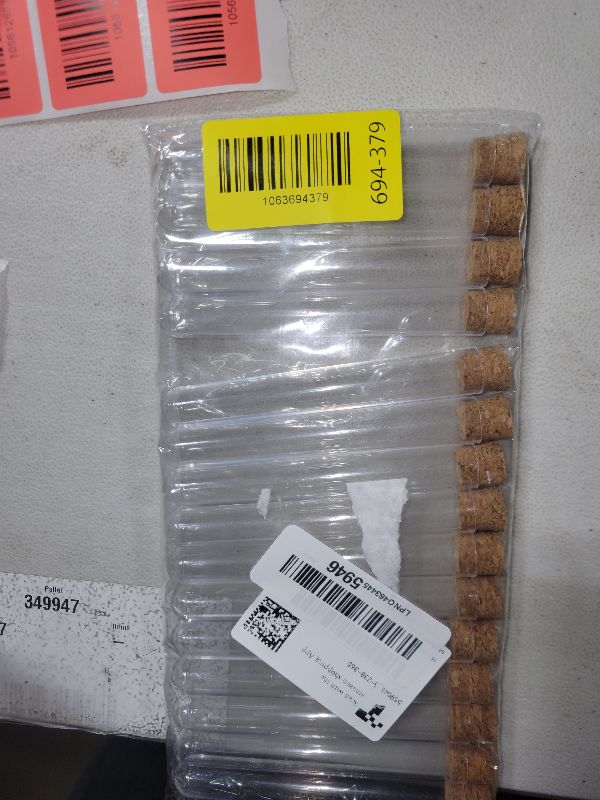 Photo 1 of 15x100mm (15ml) Plastic Test Tubes with Lids, Clear Vials with Seal Cap Container Transparent Test Tubes with Cork Stoppers for Jewelry Seed Beads Powder Spice Liquid Storage (15 PCS)