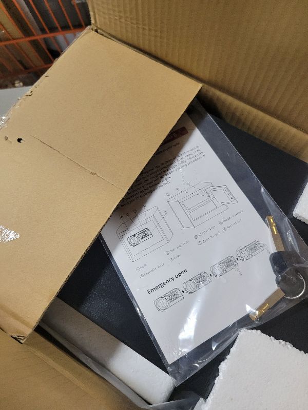 Photo 1 of 1.2 Cubic Feet Small Fire Safe Box for Home, Fireproof Lock Box, Security Money Safe with Digital Keypad, Spare Keys and Removable Shelf, Personal Home Safes for Money, Jewelry, ID Documents