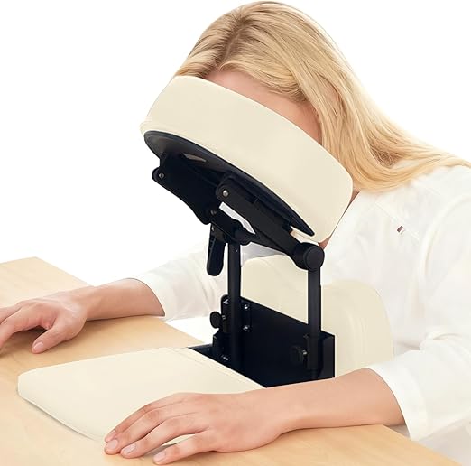 Photo 1 of **MSRP 109.99** Massage Portable Face Down Massage Kit for Desk and Table Top, Adjustable Headrest Face Pillow Cradle & Chest Pad, White