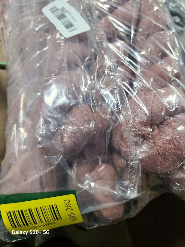 Photo 1 of 12 Pack Cheesecloth Table Runner 35x72 Inch Boho Gauze Rustic Cheese Cloth Long Romantic Table Runner for Wedding Bridal Shower Birthday Party Table Decor (Dusty Pink)