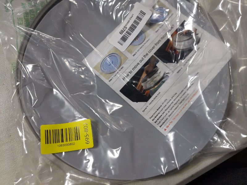 View 2 of 2 in 1, Aidacom Microwave Place Mat & Food Cover- Mat as Bowl Holder, for Splatter Guard, Multi-use: Silicone Trivet, Pot Holders, Drying, Baking, Utensils Rest for Kitchen Counter, Grey