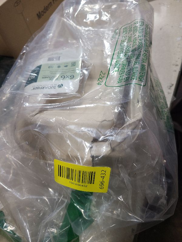 Photo 1 of [50 COUNT]Harvest Pack 6 X 6" Compostable Clamshell Take Out Food Containers, PFAS FREE Square To go Containers with Lids, Heavy-Duty Disposable Bagasse Bento Cake Box, Eco-Friendly Sugarcane Fibers