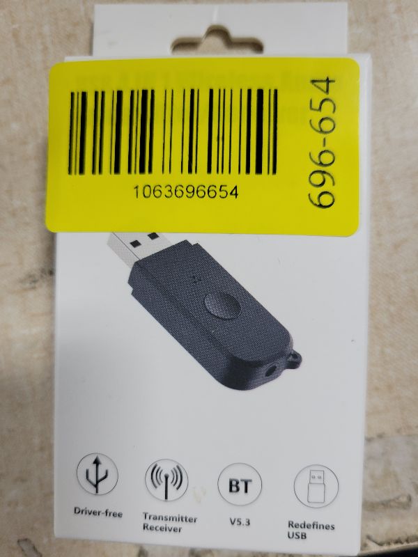 Photo 1 of 2 in 1 Bluetooth V5.3 Transmitter Receiver, BT USB Adapter, Wireless Audio Transmitter for TV to Bluetooth Headphones, Low Latency, Power by USB for TV/PC Home/Car Sound System