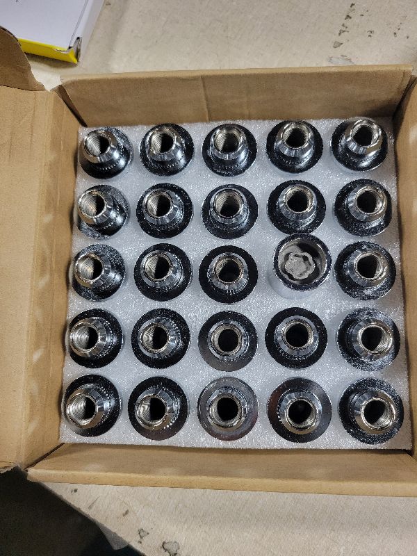 Photo 1 of 00276-00900 Wheel Lock Lug Nut Set, 4 Anti-Theft Nuts and 20 M12x1.5 Lug Nuts Compatible with Toyota Avalon, Camry, Highlander, Prius, Sienna, Lexus IS300, LFA, CT200h, HS250h, GS450h, Mitsubishi