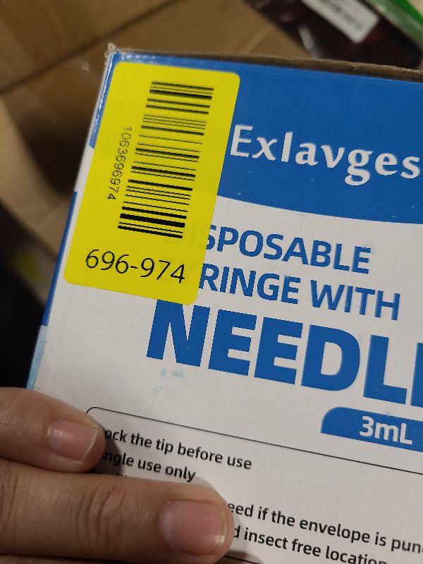 Photo 1 of 100 Pack Disposable 3ml/cc Lab Syringes with 23Ga 1 Inch Needle Luer Lock, Individually Sealed Packed