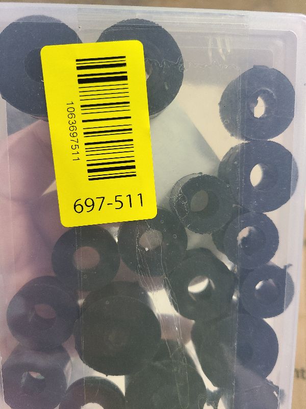Photo 1 of 20 Pack Thick Rubber Washers - Round & Flat Spacers, 4 Sizes, Black Rubber Bushings
