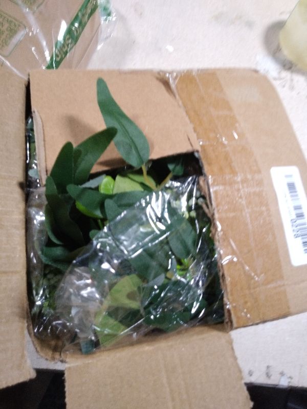 Photo 1 of 2 Pack 13Ft Artificial Spring Eucalyptus Flower Garland with White Roses, Fake Flower Greenery Floral Green Garland Vines for Wedding Arch Table Runner Backdrop Mantle Home Decorations (White)