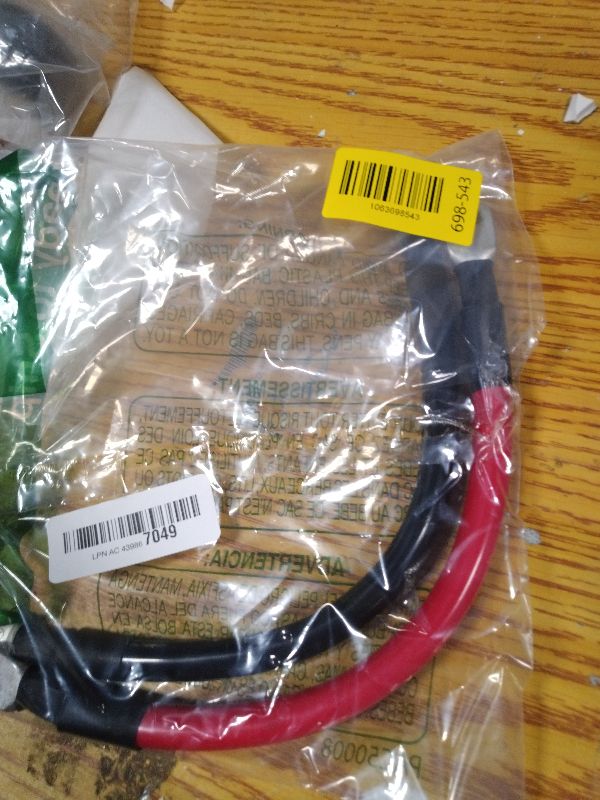 Photo 1 of 1/0 AWG Gauge Battery Cable Power Inverter Cables with 3/8 Inch lugs for Solar Marine RV Car Truck Tractor Motorcycle 2pcs (1FT)