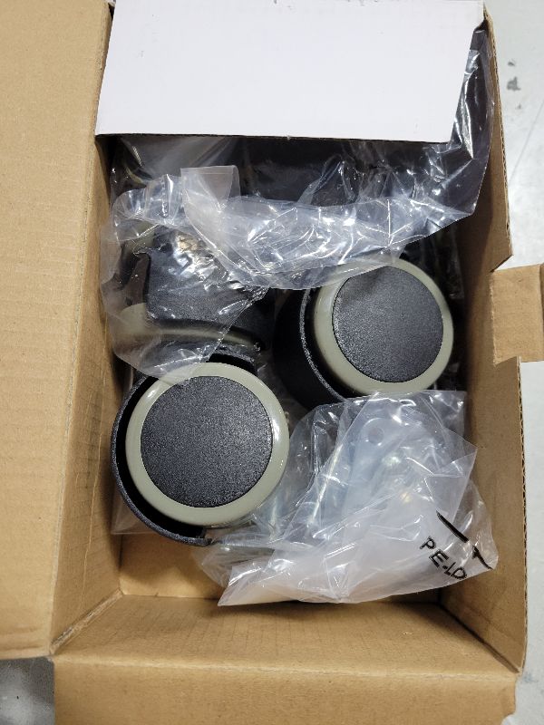 View 2 of 2 inch Caster Wheels (casters Set of 4) 5/16 inch Valve stem and Rotating top Plate Installation Options,heavy duty casters Total Load Capacity 1000LBS, Replaceable wheels for furniture (Grey)
