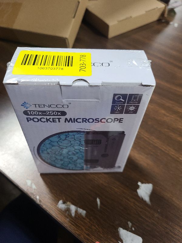 Photo 1 of 100x-250x Pocket Microscope for Kids Adults, Protable Handheld Miniscope, Mini Microscope Kit for Kids Adults Home School Lab Biology Science Education, Grey