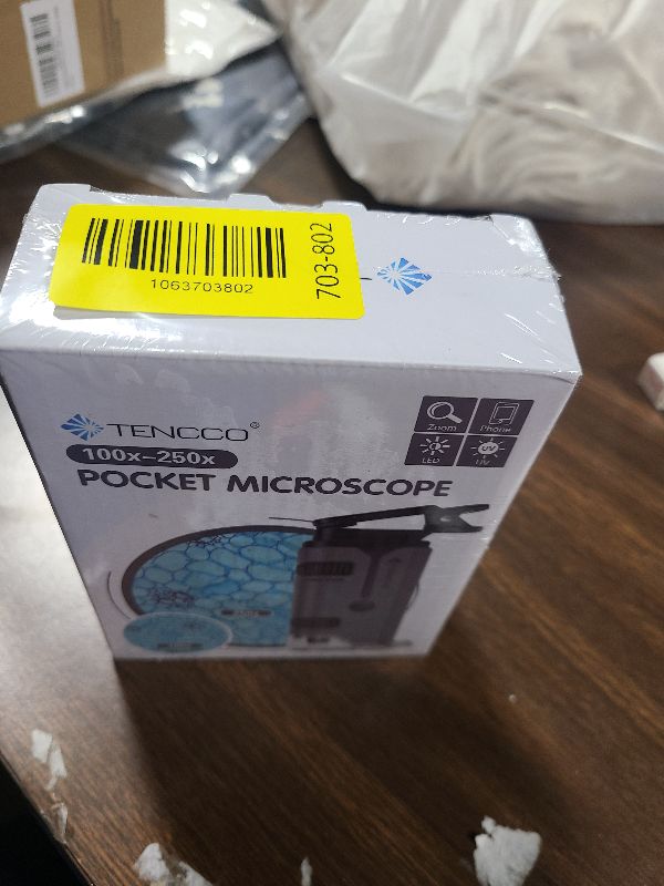 Photo 1 of 100x-250x Pocket Microscope for Kids Adults, Protable Handheld Miniscope, Mini Microscope Kit for Kids Adults Home School Lab Biology Science Education, Grey