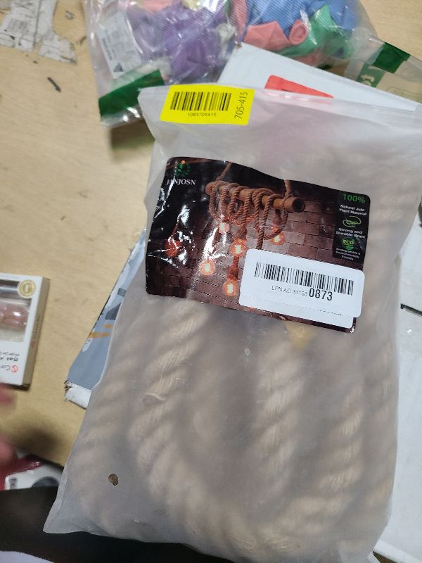 Photo 1 of 1 Inch Natural Jute Rope, 10 Feet Thick Hemp Rope, 4 Strands Twisted Manila for Crafts, Docks, Nautical, Raliings, Decorating, Indoor/Outdoor Use