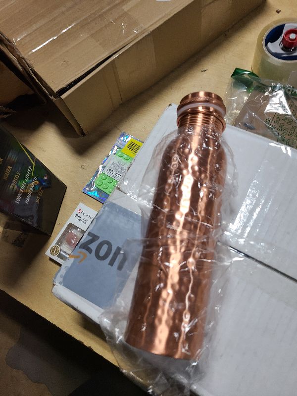 Photo 1 of 100% Pure Copper Water Bottle – Ayurvedic Copper Bottle for Drinking Water – 34 oz (1 Liter) – Handmade, Leak-Proof, BPA-Free, Eco-Friendly, Joint & Digestion Support, Yoga, Office & Daily Hydration