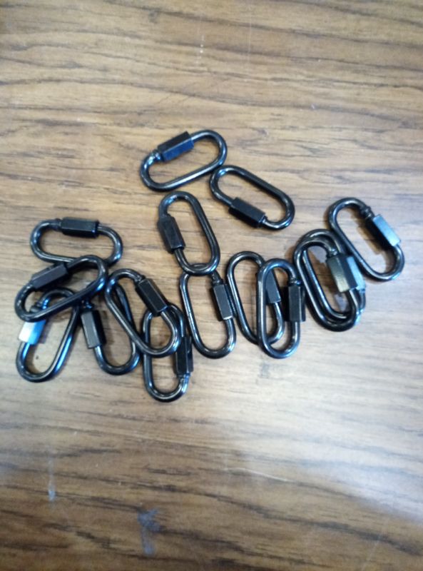 View 2 of 1.95" Chain Quick Links, 15Pcs 5/16" Heavy Duty Carabiner, 650 LBS Capacity, High Strength Anti-Rust Chain Connector for Hammock Hanging, Camping, and Hiking (Black)