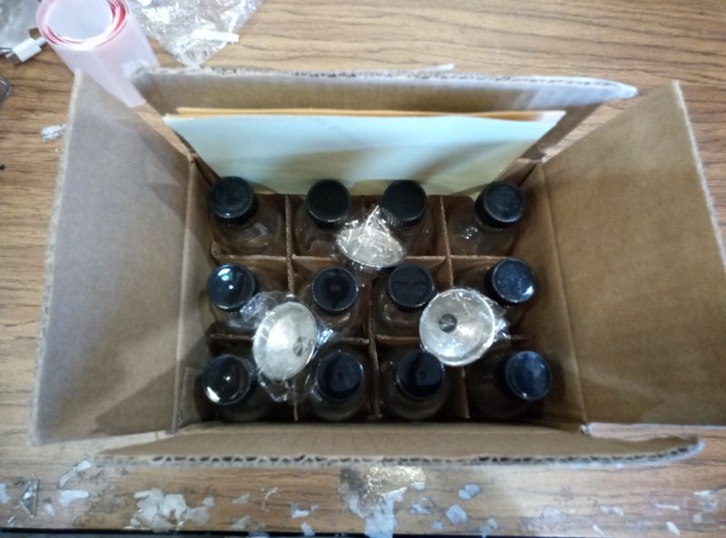 Photo 1 of 12 Pack, 2 oz Small Clear Glass Bottles w/Lid & 3 Funnels - 60ml Boston Shot Bottles for Health, Immunity, Potion, Wellness, Sample, Ginger, Juice - Mini Personal Care & Beauty Travel Bottle