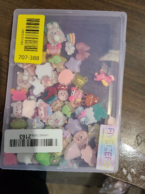 Photo 1 of 100PCS FIVEIZERO Cute Slime Charms Bulk Easter Gift Set – Kawaii Flatback Resin Charms for Crafts, Mini Decoden Acrylic Embellishments for Phone Junk Cases, Scrapbooking & DIY Decoration (Multicolor)