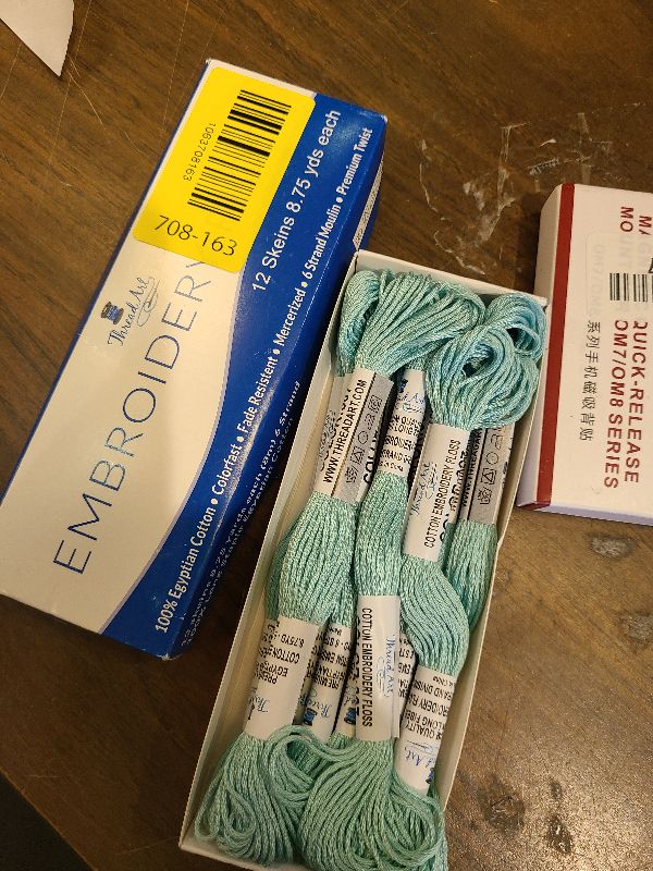 Photo 1 of 12 Skeins ThreadArt Premium Egyptian Long Fiber Cotton Embroidery Floss | Light Aqua | 6 Strand Divisible Thread 8.75yds Each for Hand Embroidery, Friendship Bracelets, Cross Stitch and Crafts