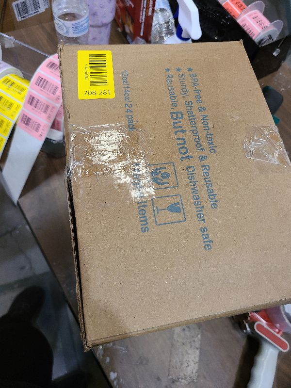 Photo 1 of 24 Pack Pink Plastic Wine Cups, 14oz Disposable Stemless Ribbed Wine Glasses, Cute Clear Unbreakable Outdoor Cocktail Glasses, Heavy Duty Plastic Drinking Cup for Galentine Wedding Party Mimosa Bar