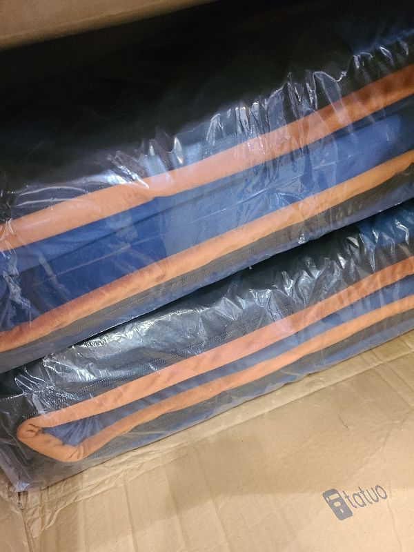 Photo 1 of 2 Pcs Floor Chair with Back Support Padded Floor Seating Portable Floor Seat Meditation Cushion Adjustable Fully Folding Backrest for Adult Kid Gaming Linen Washable Cover, Nylon Bottom (Blue, Khaki)