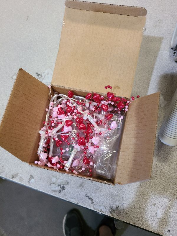 Photo 1 of [Timer] 2 Pack Valentines Day Decorations Pink & Red Hearts Lights, Valentine Day Garland with Light Total 13Ft 40LED Beads Hearts String Light Battery Operated Valentines Day Lights for Home Bedroom