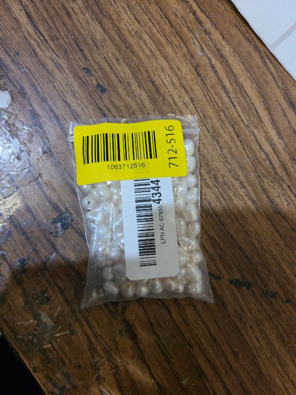 Photo 1 of 100Pcs Natural Freshwater Pearl Beads Baroque Irregular Pearls for Crafting, Large Hole Oval Loose Beads 7-10mm for Necklace Bracelet Earring Jewelry Making, Seashell Color