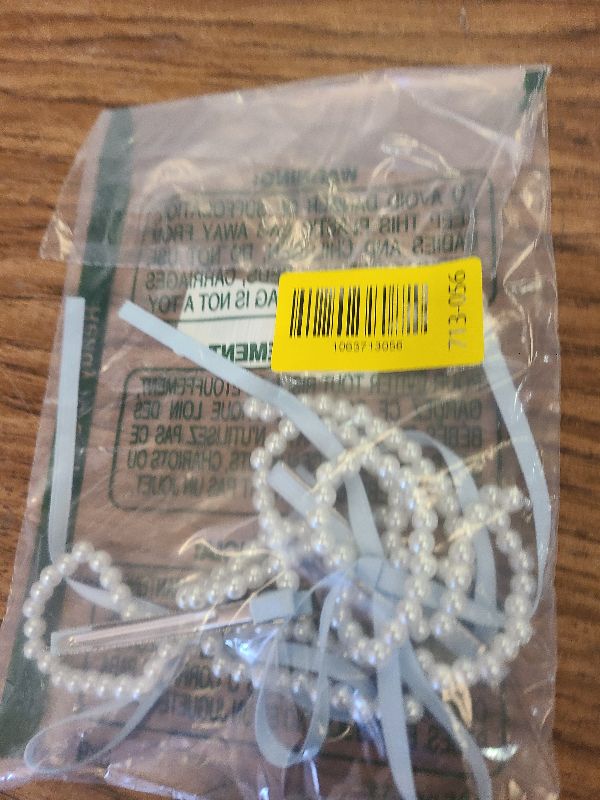 Photo 1 of 2 Pcs Light Blue Ribbon Bow Clip Adjustable Shape Pearl Hair Accessories for Girls Women Wedding Birthday Back to School