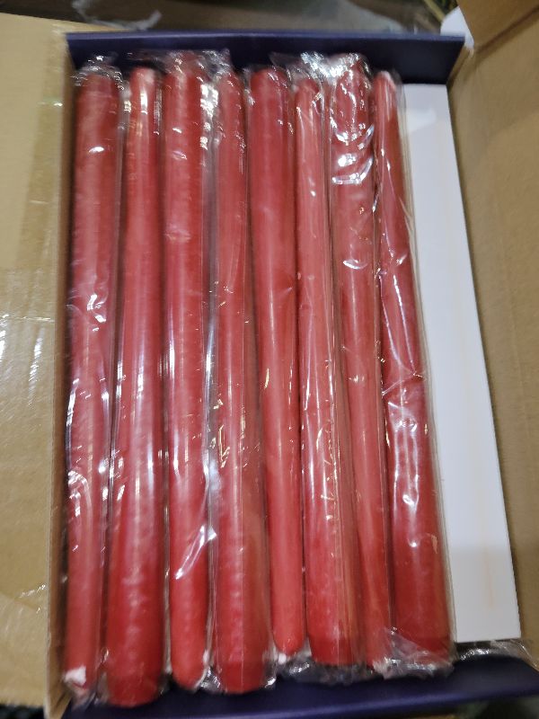 Photo 1 of 10 Inches Burgundy Unscented Taper Candles for Christmas, 20 Pcs 7/8 Inch Thin Candlesticks for Dinner, Party, Home Decoration and Emergency