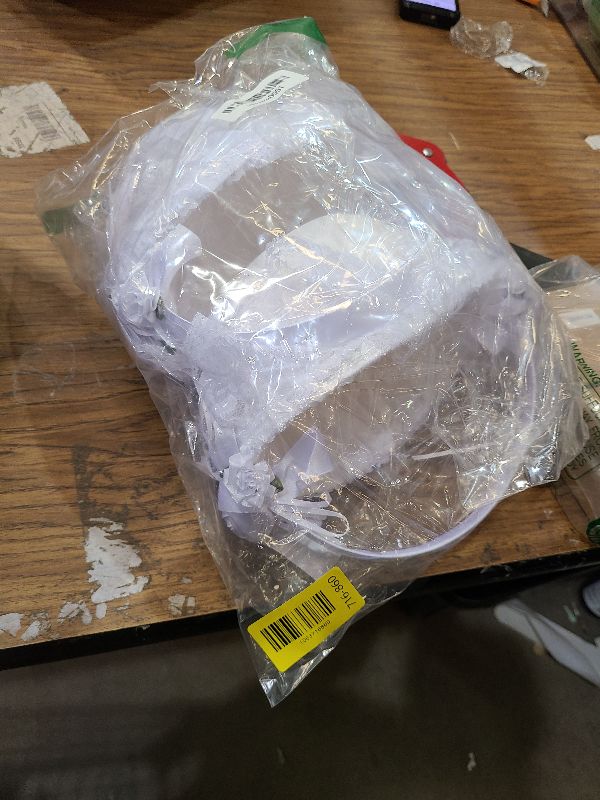 Photo 1 of 2 PCS Wedding Flower Baskets for Girls,Creative Hand-held Lace Romantic White Flower Baskets for for Flower Bride/Kids Hand Held Wedding Ceremony Party Accessories