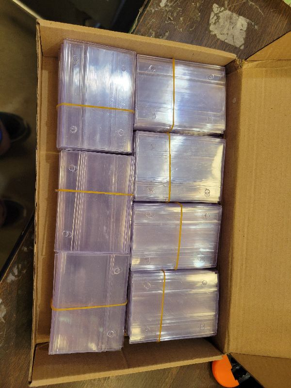 Photo 1 of 140PCS Clear Color Plastic Shelves Wire Shelf,3.1 inch x1.57 inch Plastic Wire Shelf Label Holder, Merchandise Sign Display Holder,Shelf Labels Holder with Easy Clip Design Snap Lock Closure