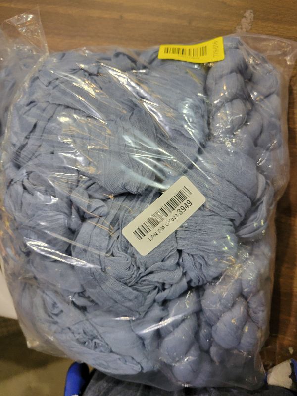 Photo 1 of 12Pack Dusty Blue Cheesecloth Table Runner 10Ft Gauze Table Runner Blue Cheese Cloth Table Runners Long Sheer Fabric Tablerunners for Wedding Party Bridal Shower Thanksgiving Christmas