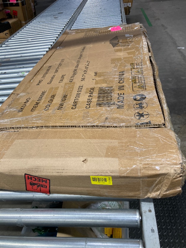 Photo 1 of ****PARTS ONLY*** Outdoor Hardtop Gazebo 10x12 FT Heavy Duty Aluminum Gazebo with Double Roof, Metal Frame Patio Canopy with Netting, All-Weather Protection Metal Canopy for Patio, Garden, Poolside (Khaki)