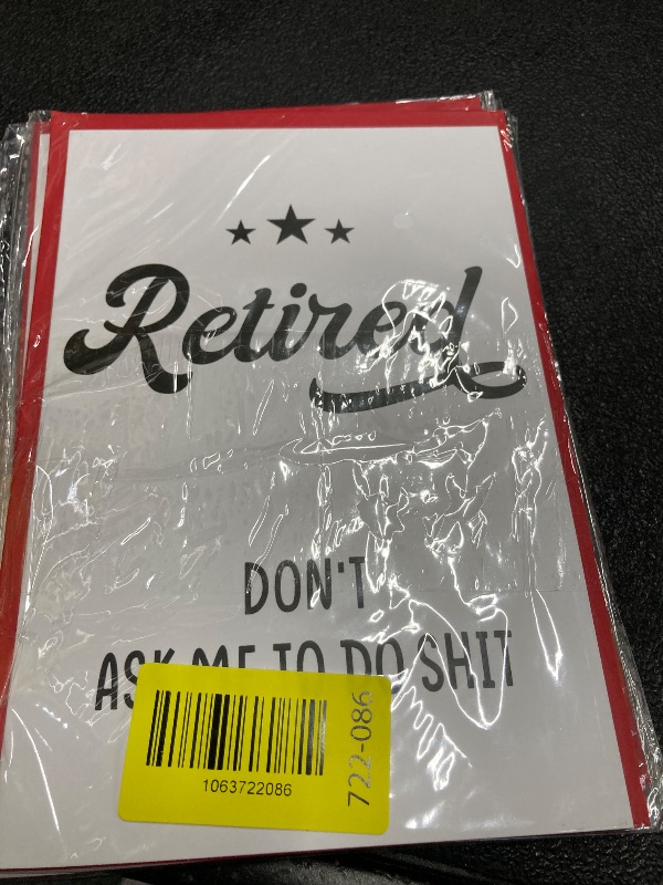 Photo 1 of **5setcVnaaem Funny Retirement Cards for Men Women - Happy Retirement Card with Envelope for Coworkers -Teachers - Nurse - Funny Retirement Gifts for Him Her(5.3 * 8inches) - Retired Don't Ask Me To Do Shit
