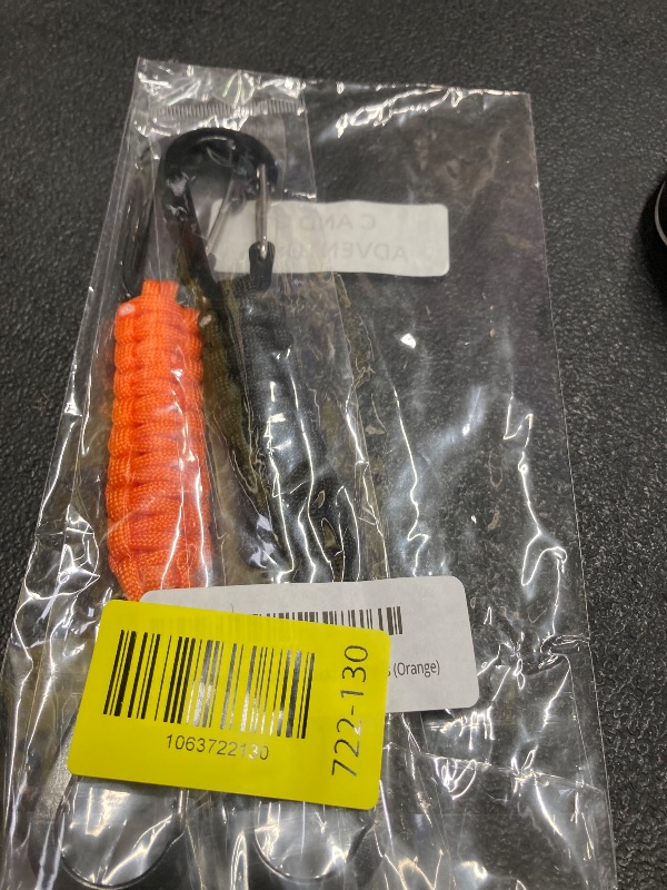 Photo 1 of 2 Pack Paracord Keychain Carabiner Clips, Heavy Duty Lanyard Hanger with Double Hooks for Stroller Holder, Bottle, Keys, Backpack, Tools (Orange)
