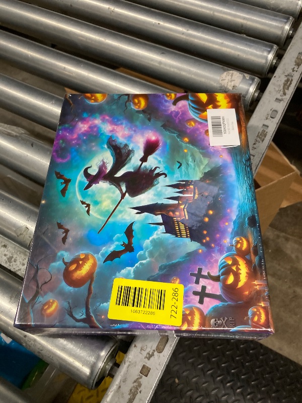 Photo 1 of 1000 Pieces Jigsaw Puzzles for Adults, Halloween Witch Pumpkin 1000 Piece Challenging Educational Halloween Scene Jigsaw Puzzles Gift for Puzzle Lovers, Family, Friend, 28 x 20 Inches
