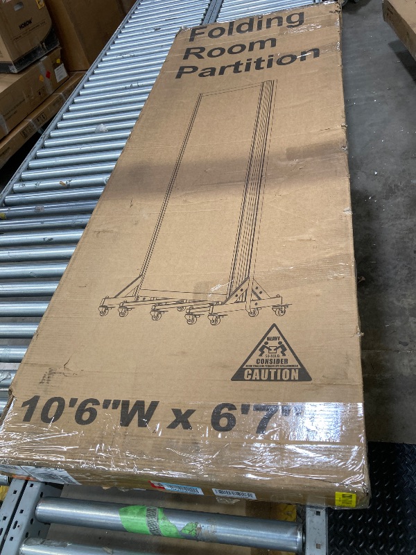 Photo 1 of ***NO WHEEL BASE. NOTHING TO HOLD IT UP IS INCLUDED***Strongbird Room Partition,Folding Privacy Divider,Office Partition Dividers,Office Dividers Wall, 10'6"W x 6'7"H,Light Grey***NO WHEEL BASE. NOTHING TO HOLD IT UP IS INCLUDED***